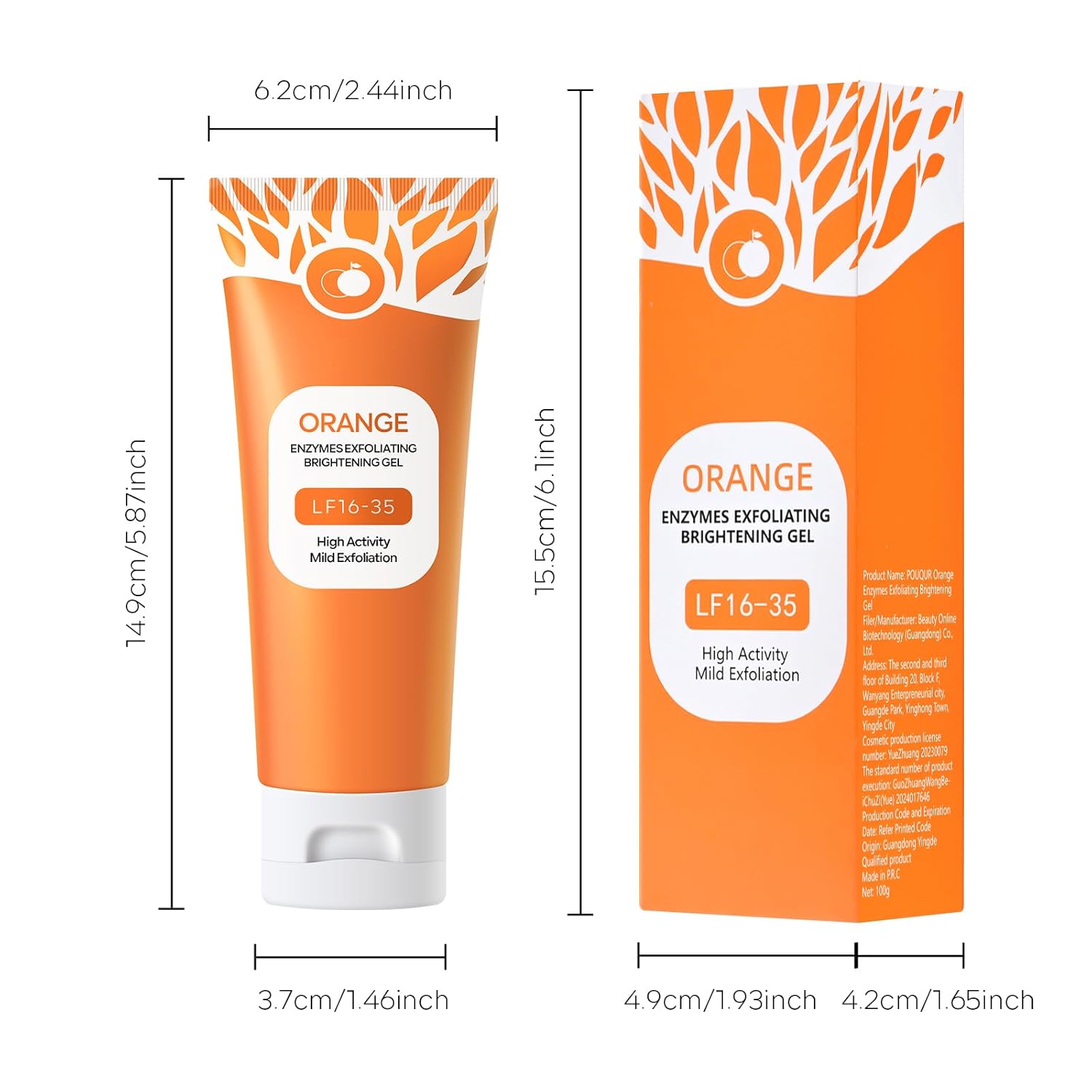 Gel exfoliant pentru piele și corp, cu extract de portocală.